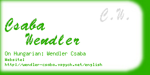 csaba wendler business card